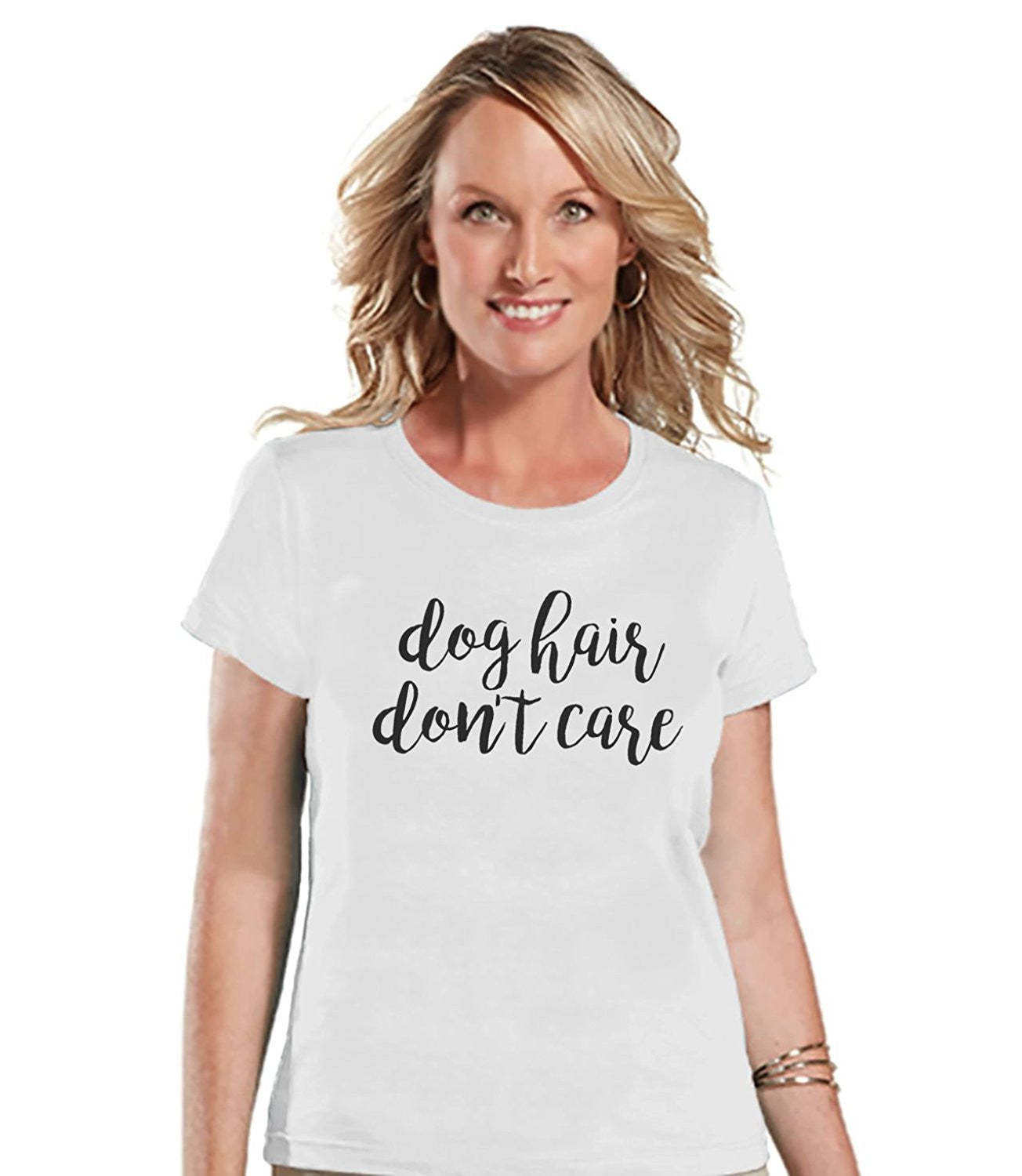 7 ate 9 Apparel Womens Dog Hair Don't Care Funny T-shirt