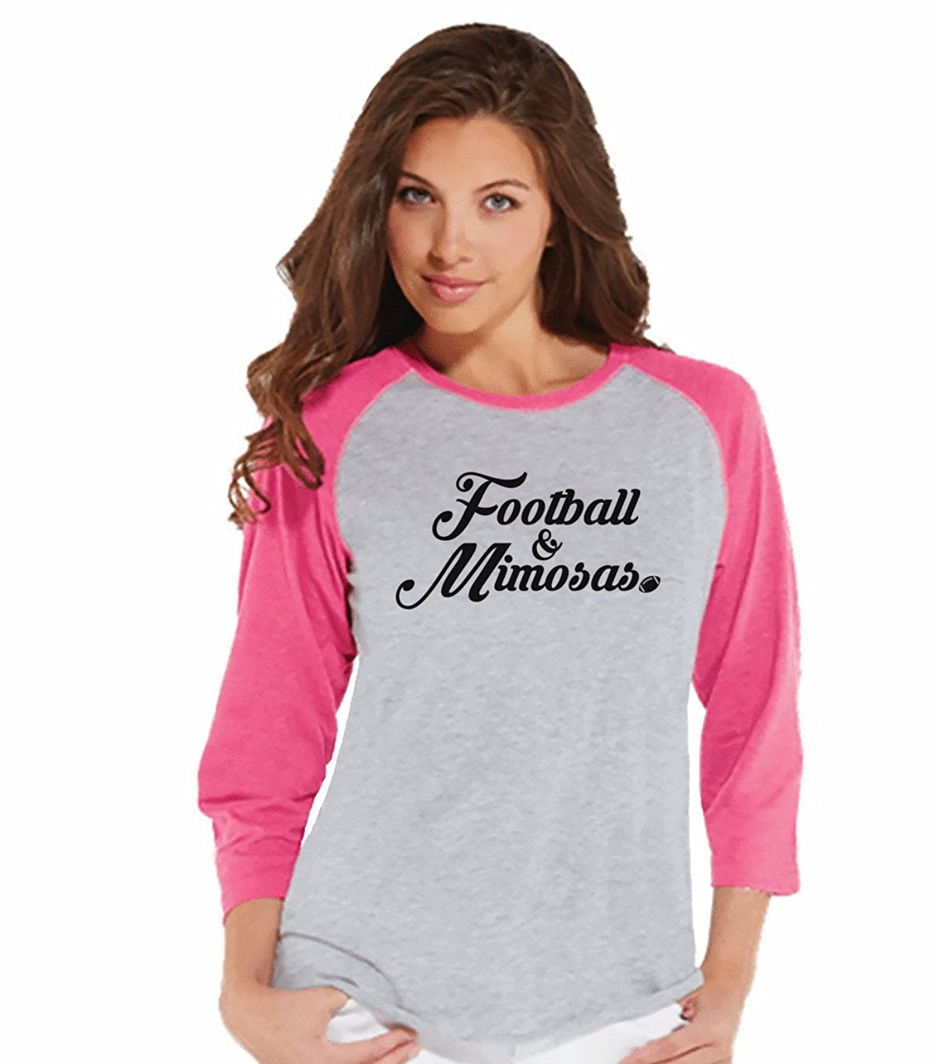 7 ate 9 Apparel Womens Football & Mimosas Raglan Tee