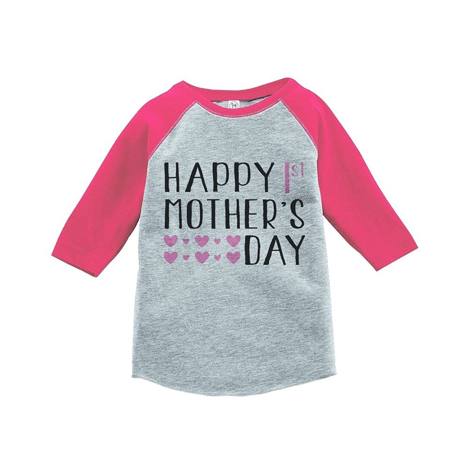 7 ate 9 Apparel Girls' 1st Mother's Day Baseball Tee