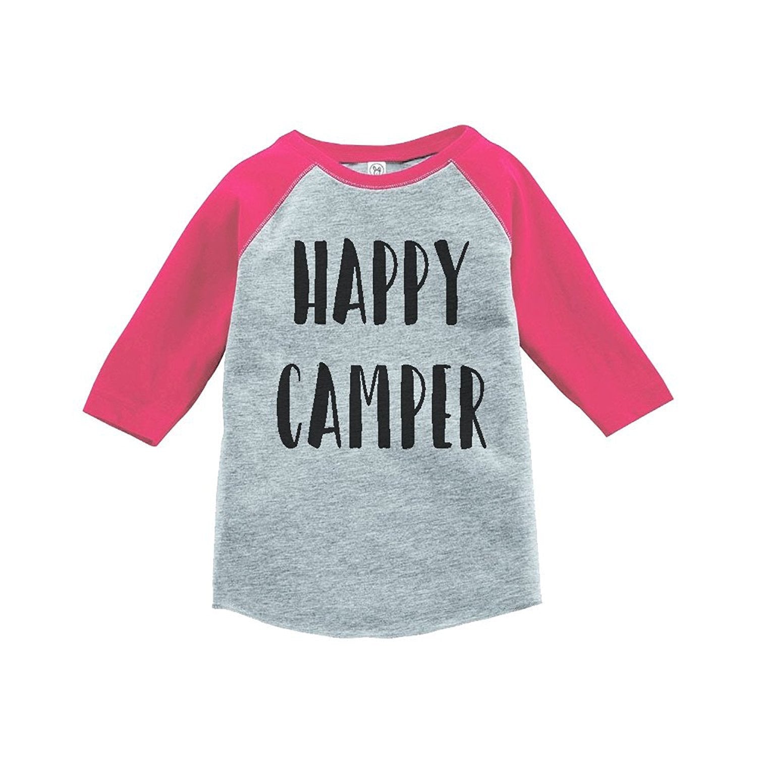 7 ate 9 Apparel Girl's Happy Camper Outdoors Raglan Tee