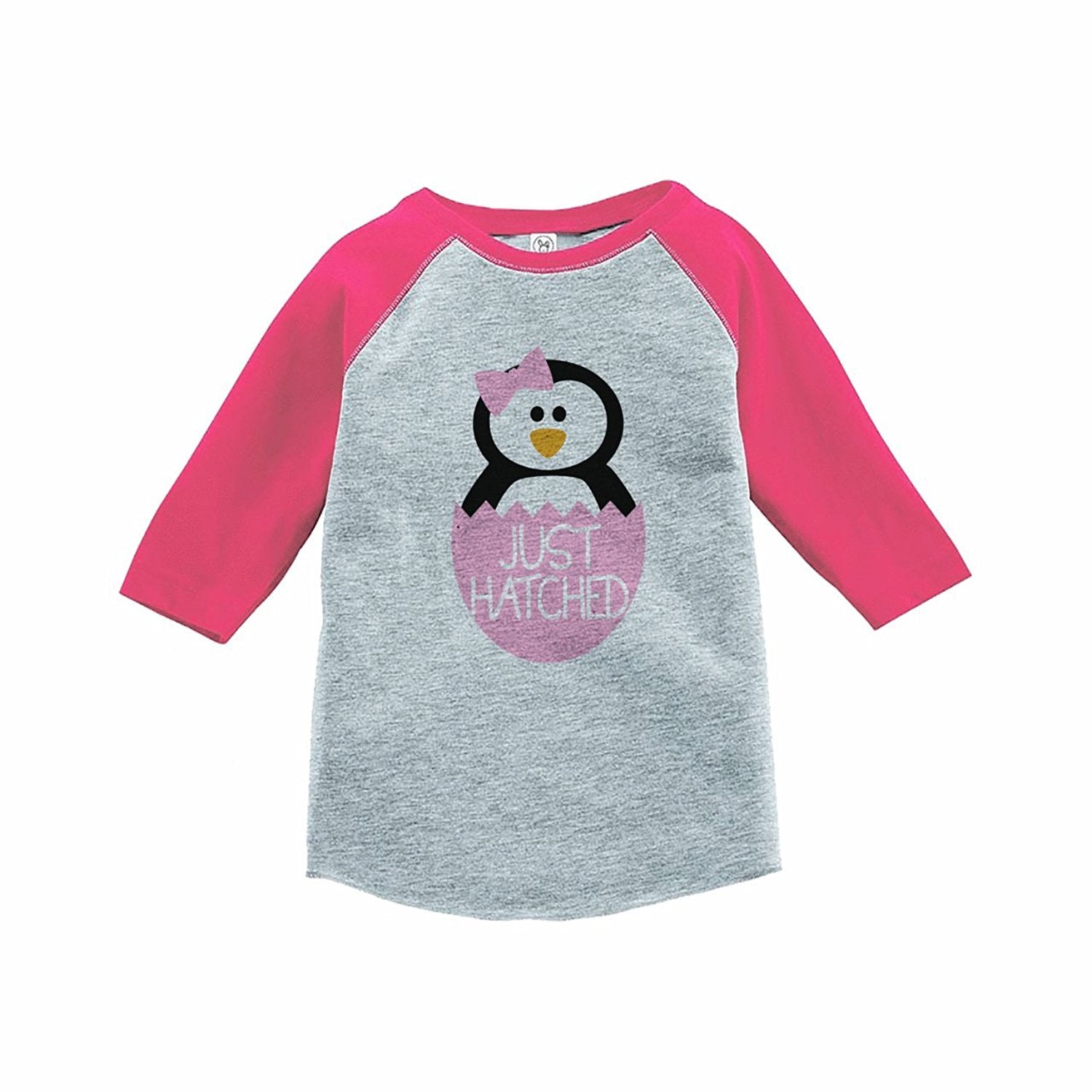 7 ate 9 Apparel Girls Penguin Winter Pink Raglan Tee