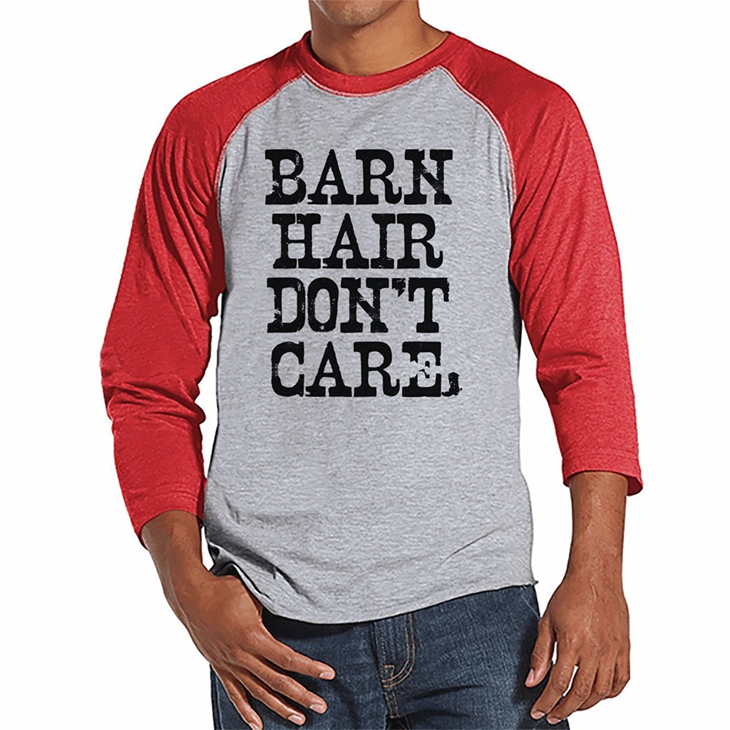 7 ate 9 Apparel Mens Barn Hair Raglan Tee