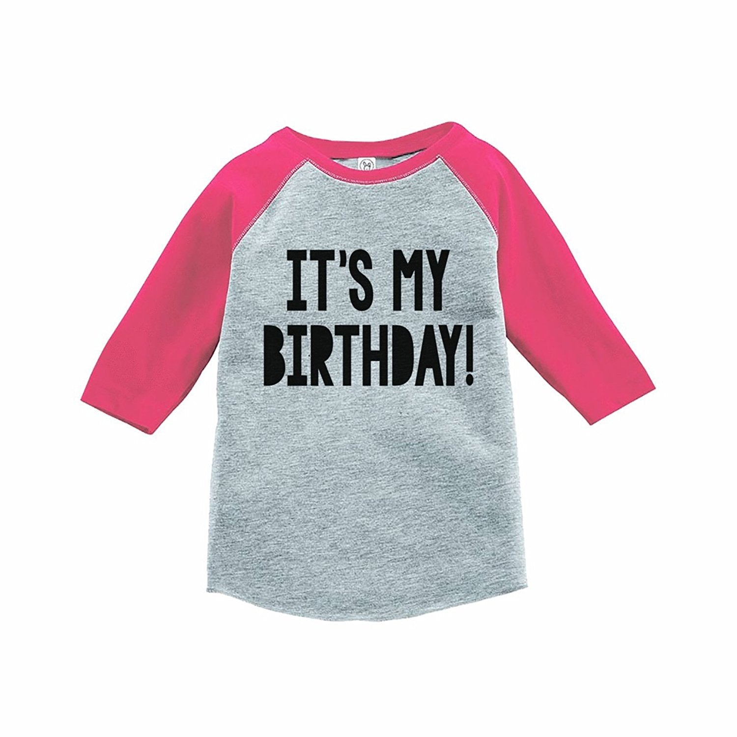 7 ate 9 Apparel Girl's It's My Birthday Pink Raglan Tee