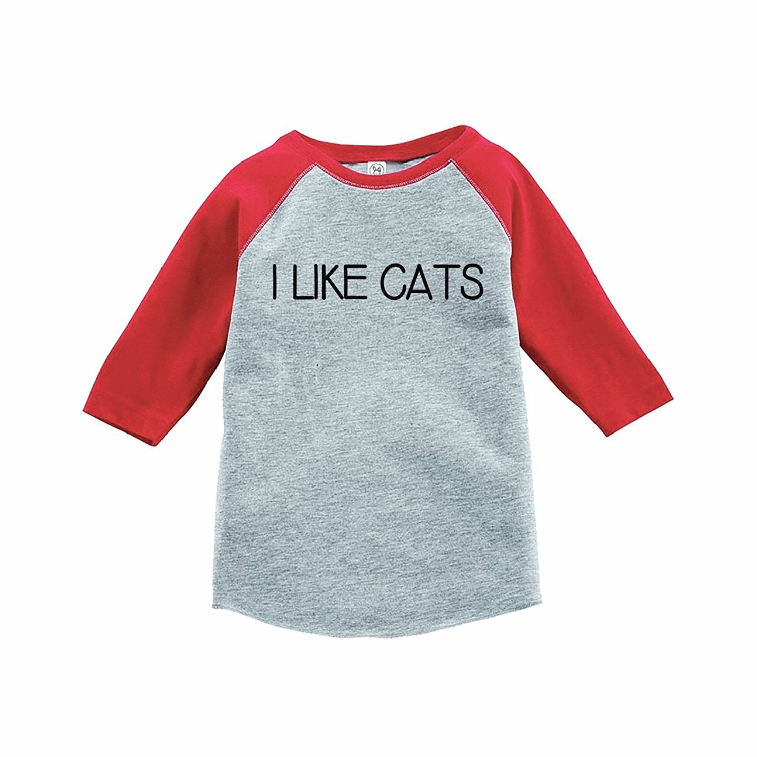 7 ate 9 Apparel Funny Kids I Like Cats Baseball Tee Red