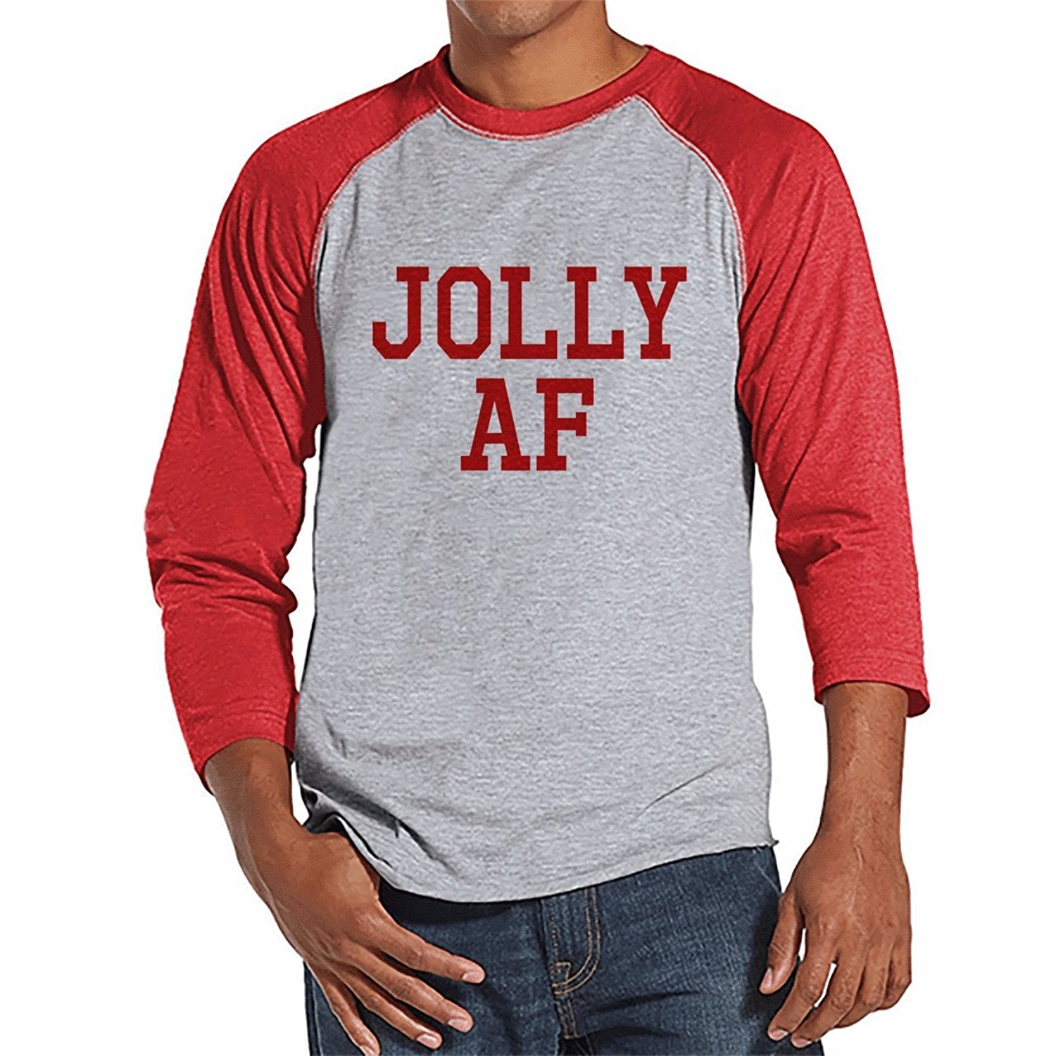 Jolly AF - Men's Red Raglan Tee