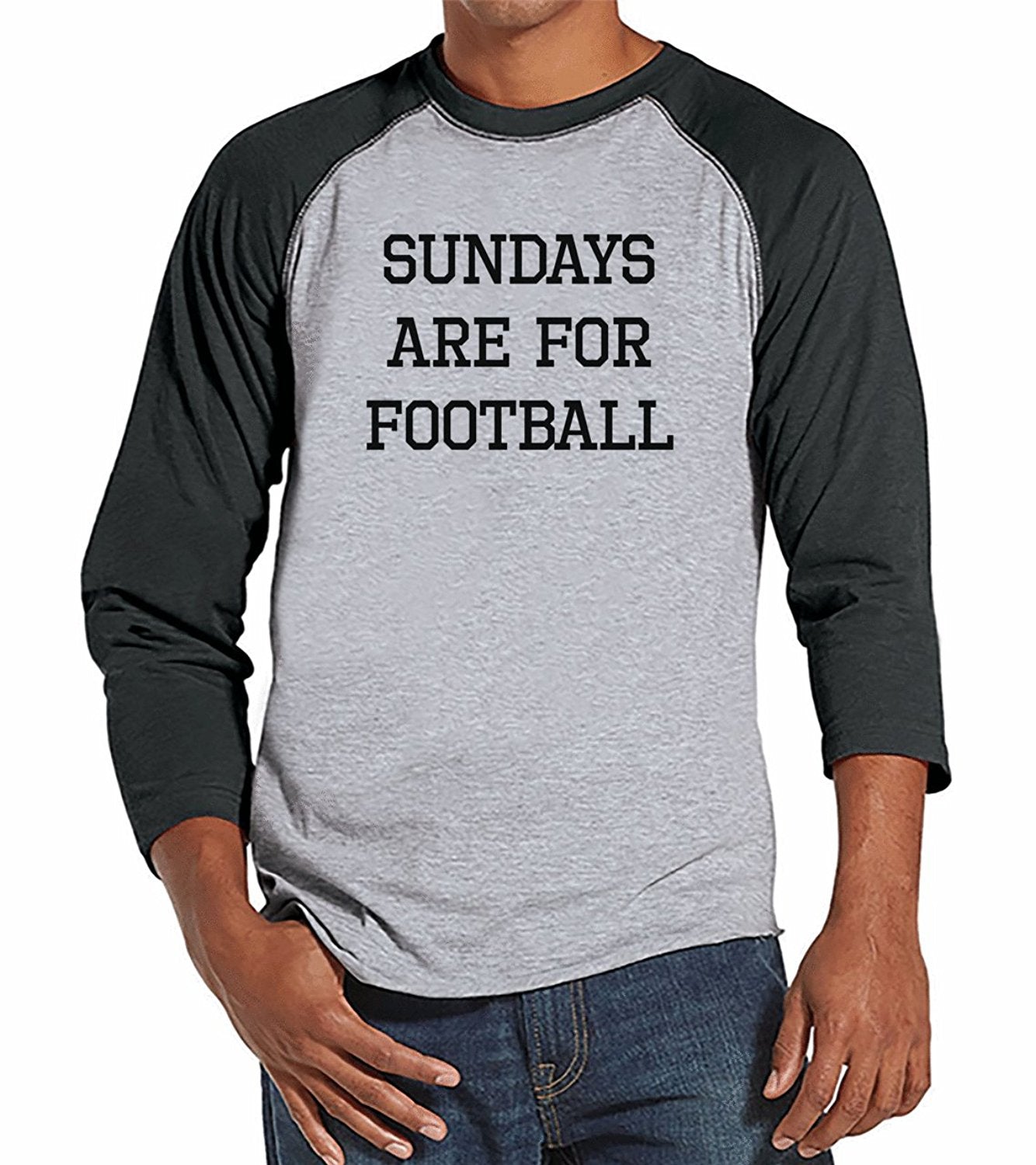 7 ate 9 Apparel Mens Football Raglan Tee