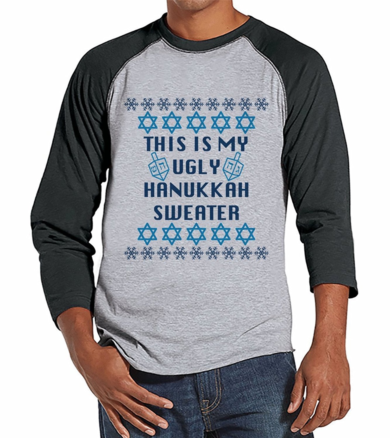 Ugly Hanukkah Sweater - Men's Raglan Tee