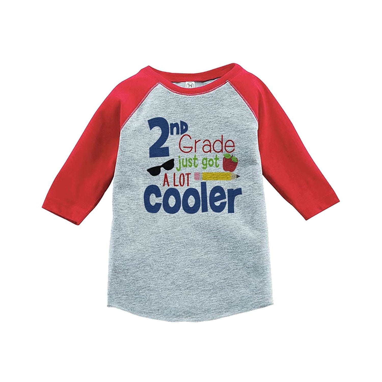 7 ate 9 Apparel Kids 2nd Grade Got Cooler School Red Baseball Tee