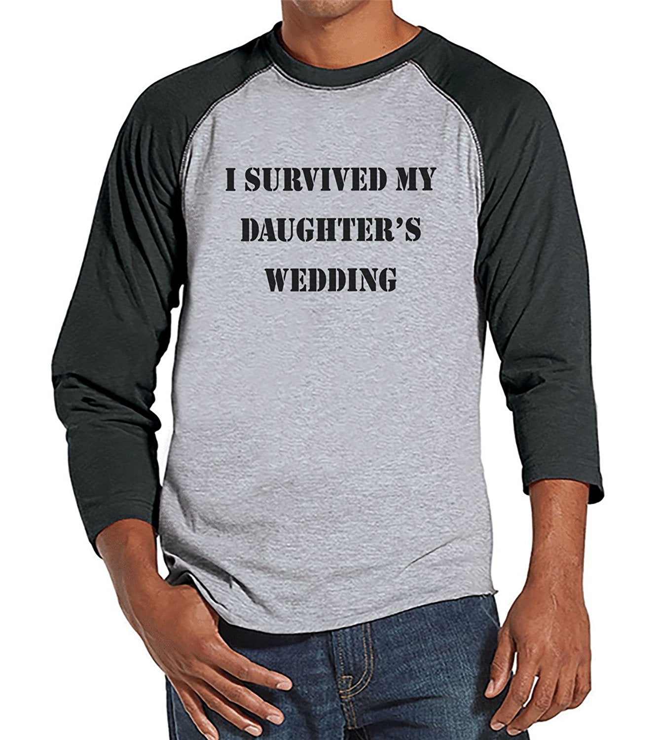 7 ate 9 Apparel Men's Survived Daughter's Wedding Baseba