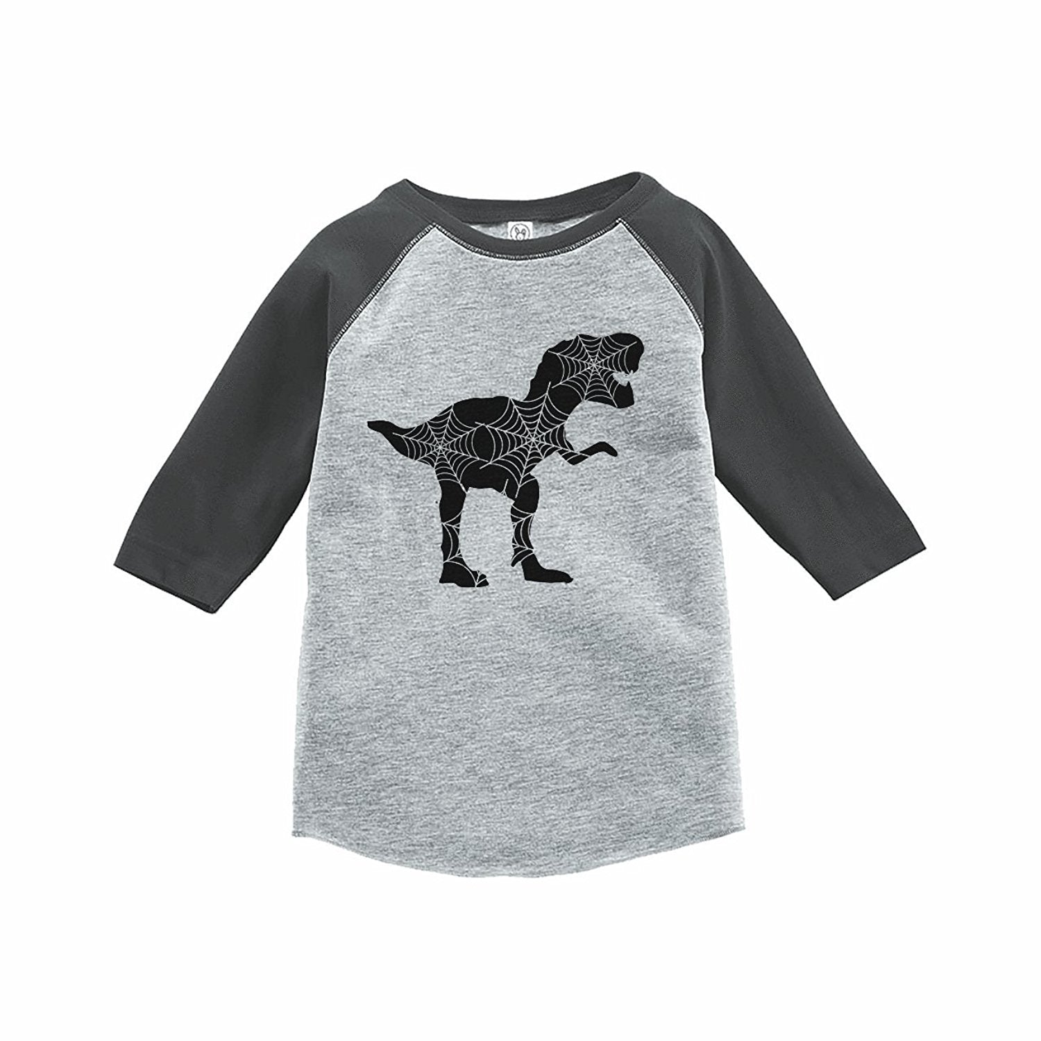 7 ate 9 Apparel Boy's Dinosaur Halloween Raglan Tee Grey