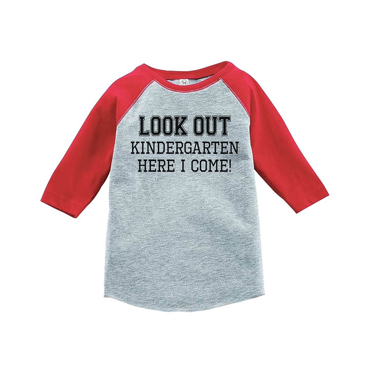 7 ate 9 Apparel Kids Look Out Kindergarten Red Baseball Tee