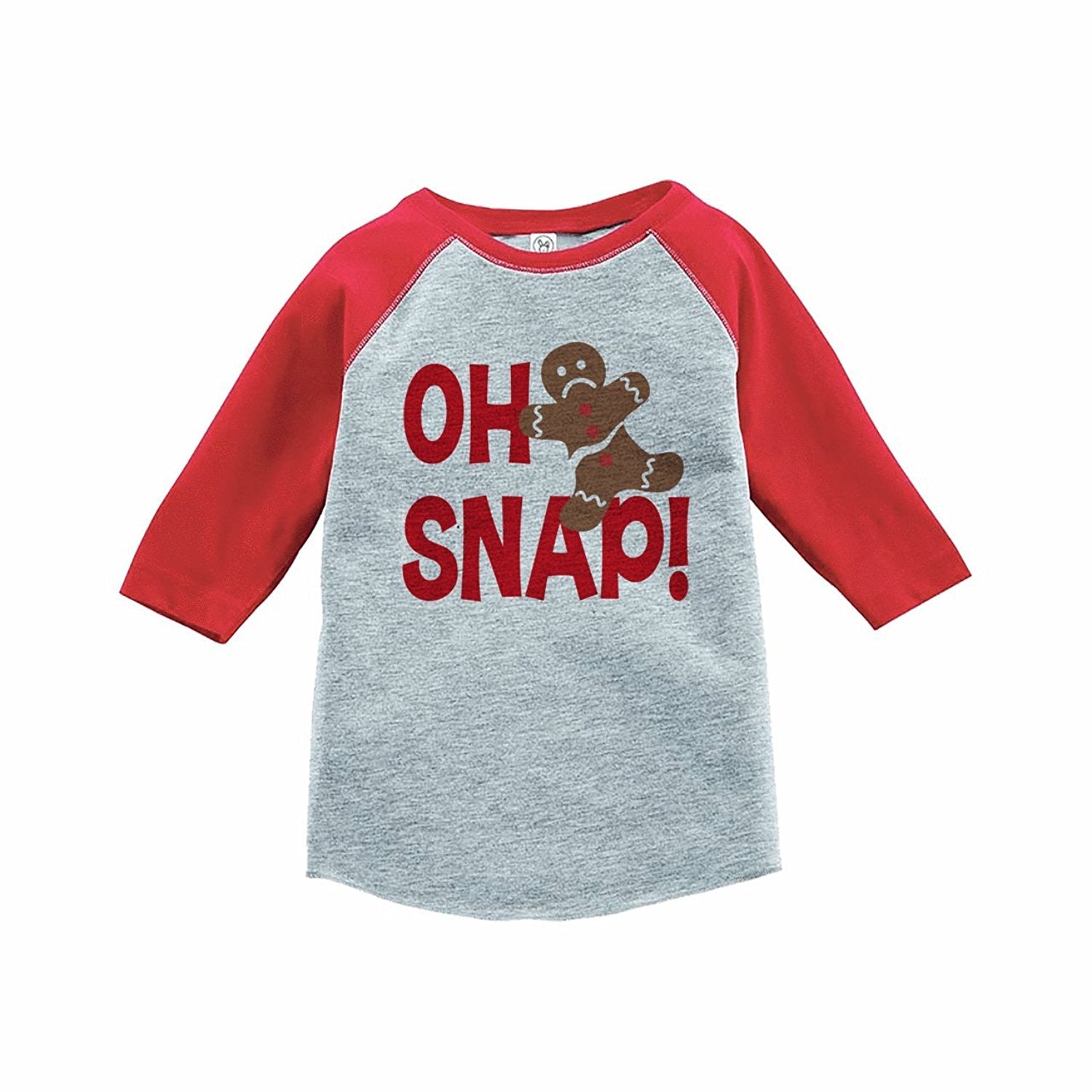 7 ate 9 Apparel Kids Oh Snap Christmas Red Raglan Tee