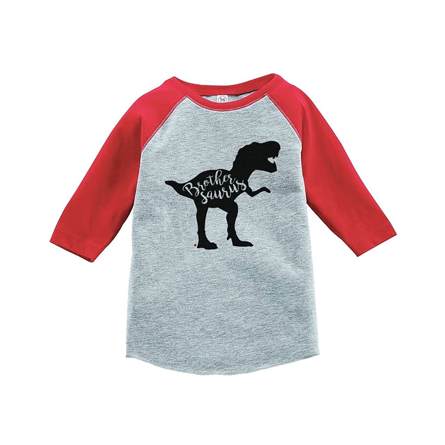 7 ate 9 Apparel Kids Dinosaur Brothersaurus Red Baseball Tee