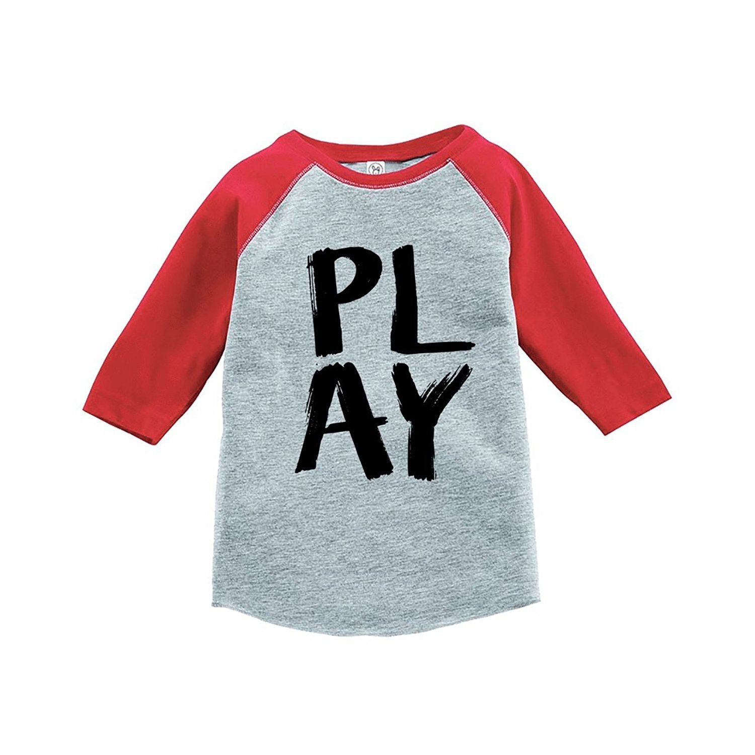 7 ate 9 Apparel Funny Kids Play Baseball Tee Red