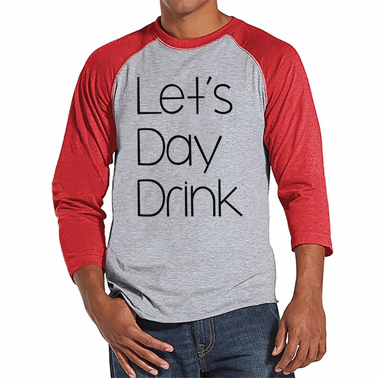 7 ate 9 Apparel Mens Let's Day Drink Raglan Tee