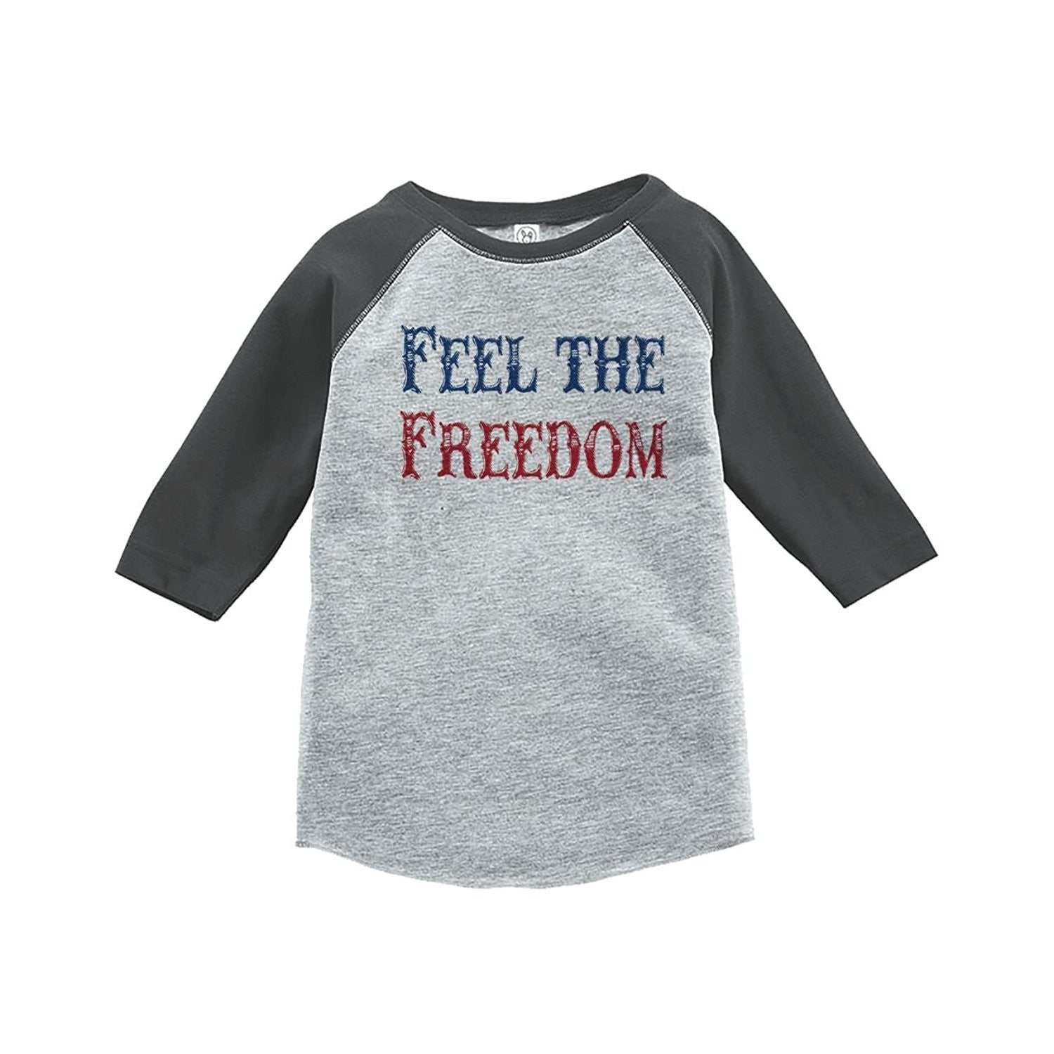 7 ate 9 Apparel Youth Feel The Freedom 4th of July Grey Baseball