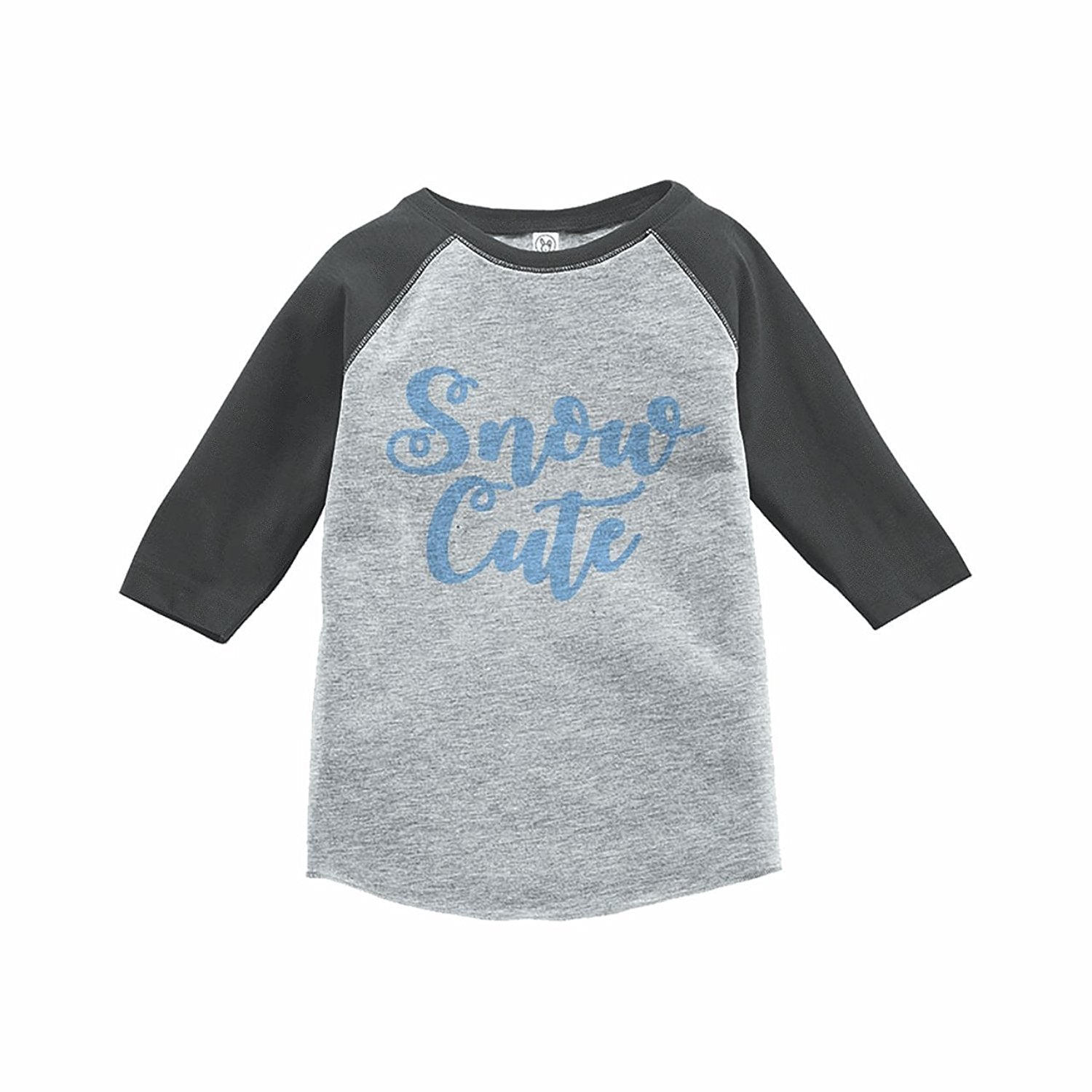 7 ate 9 Apparel Kids Snow Cute Winter Grey Raglan Tee