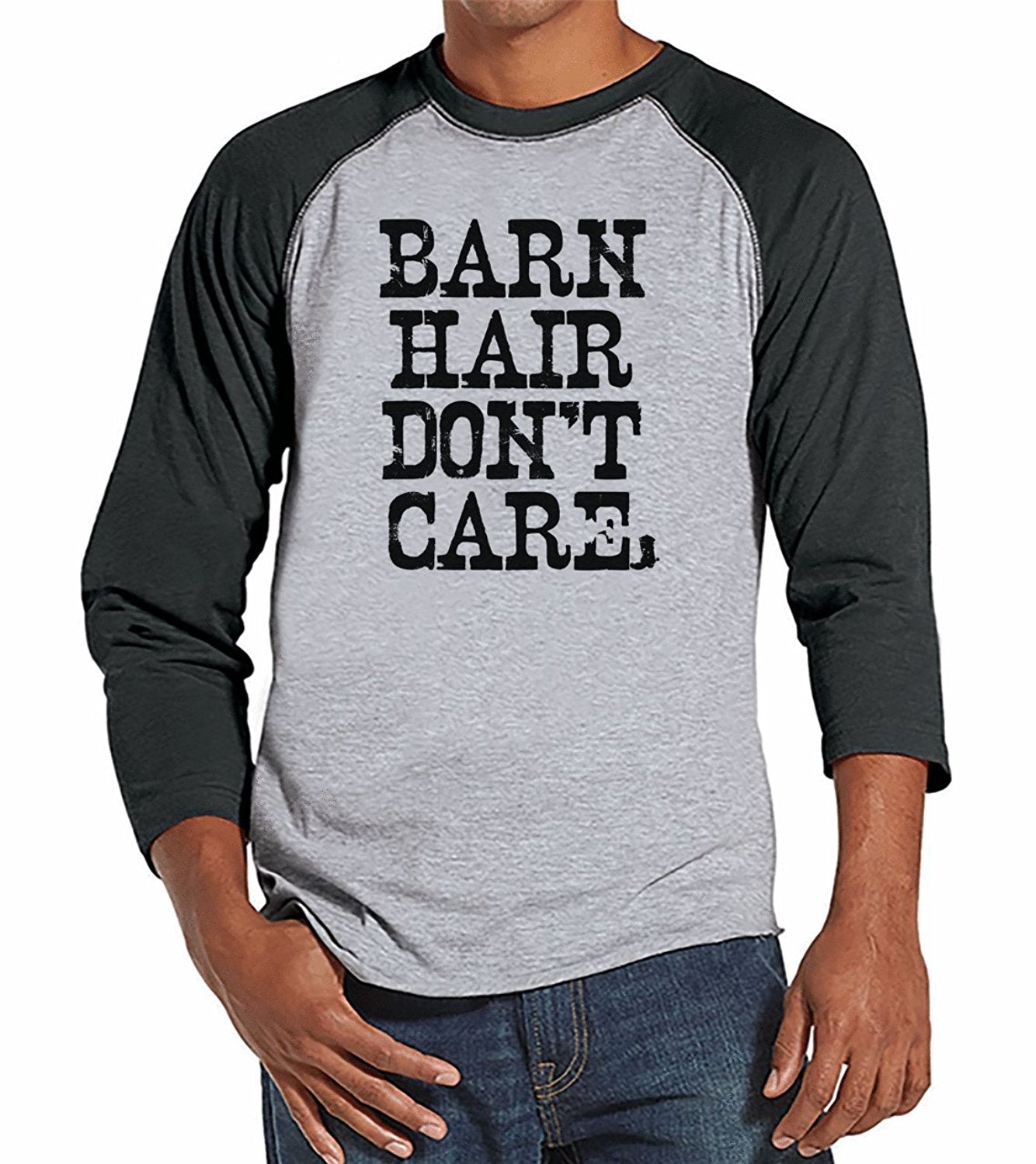 7 ate 9 Apparel Mens Barn Hair Raglan Tee