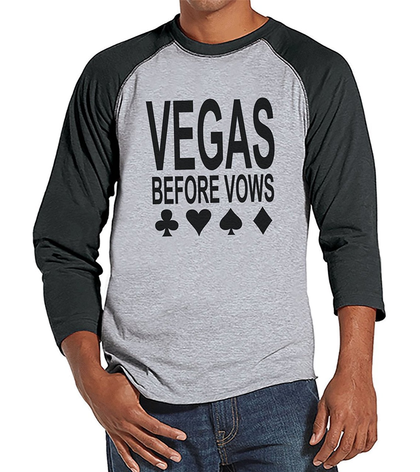 7 ate 9 Apparel Men's Vegas Groom Baseball Tee