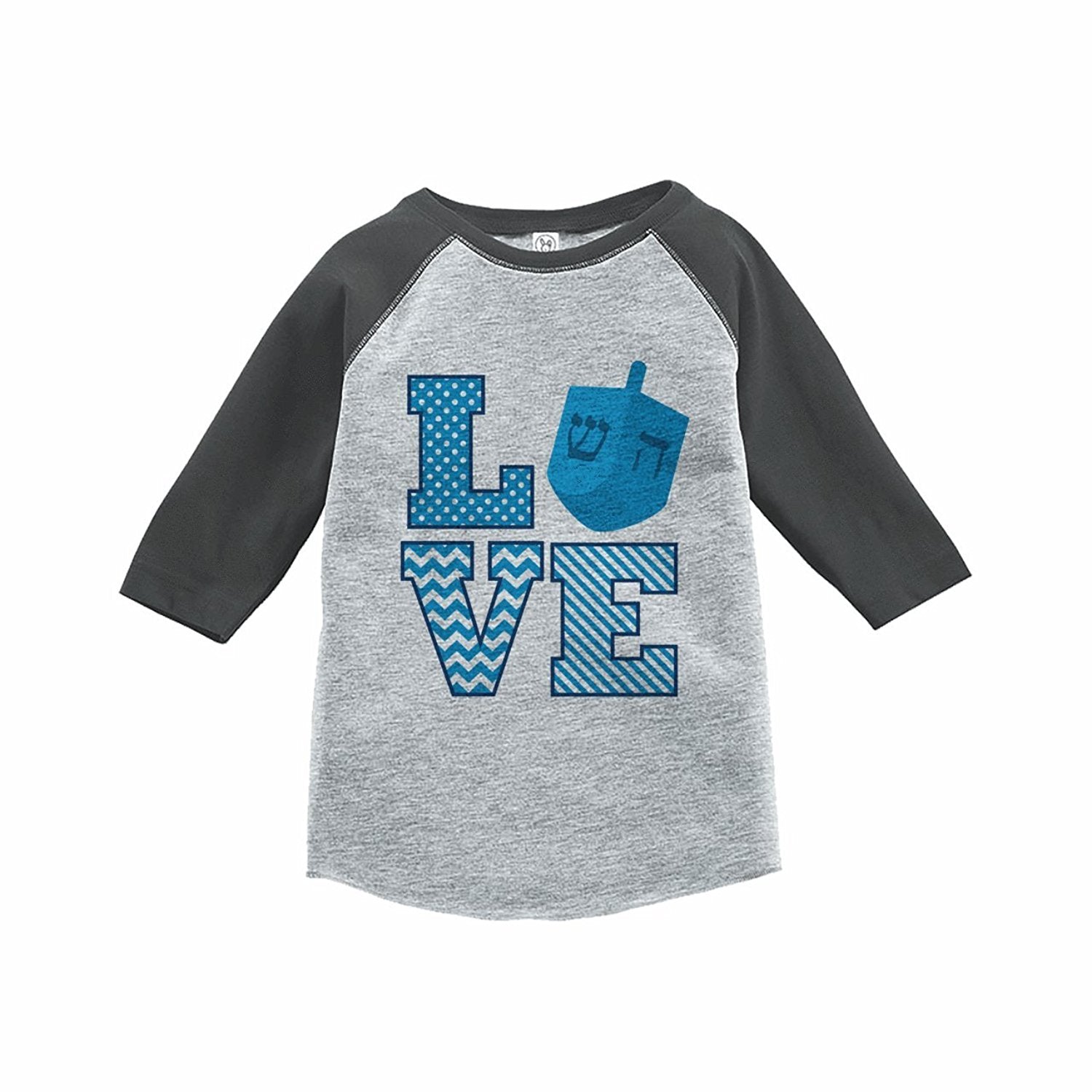 7 ate 9 Apparel Kids Hanukkah Grey Raglan Tee