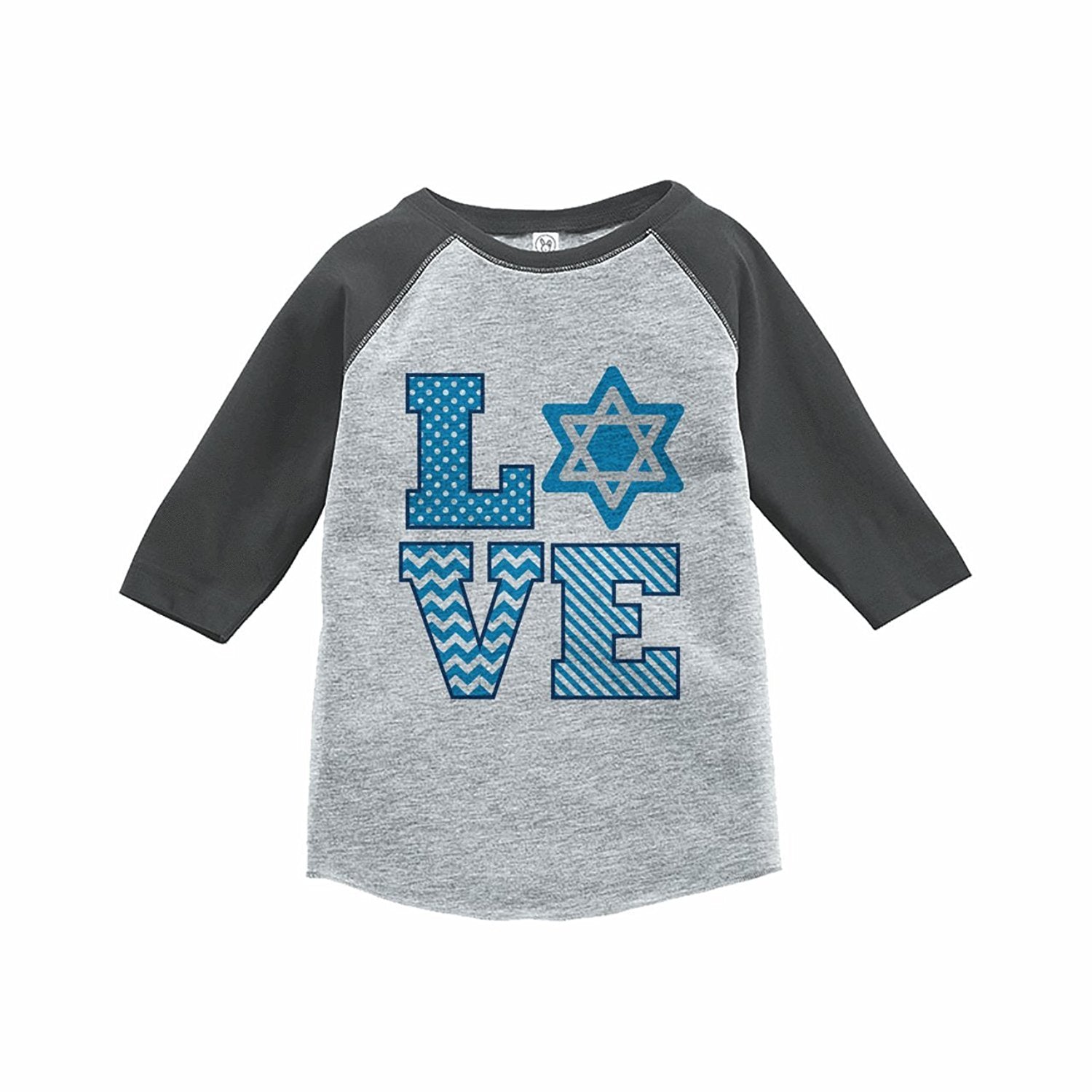 7 ate 9 Apparel Kids Hanukkah Grey Raglan Tee