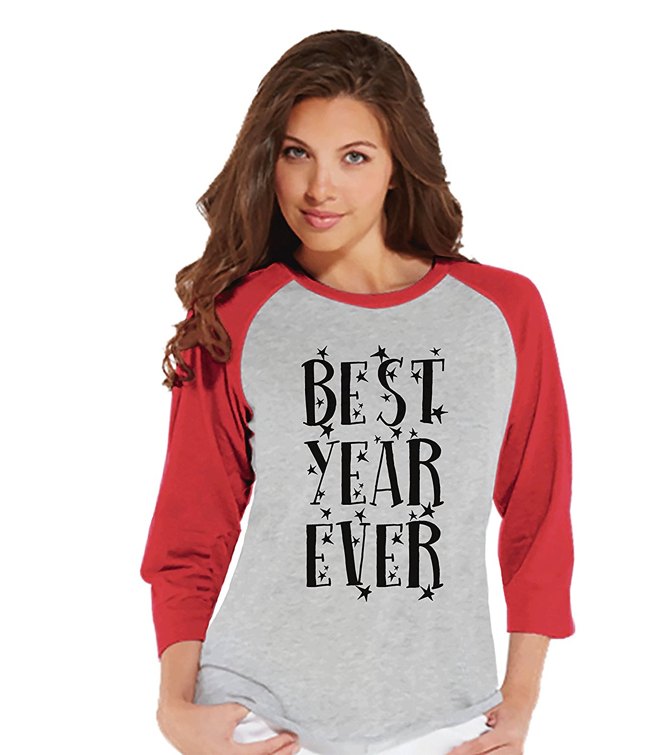 Best Year Ever - Women's Red Raglan Tee