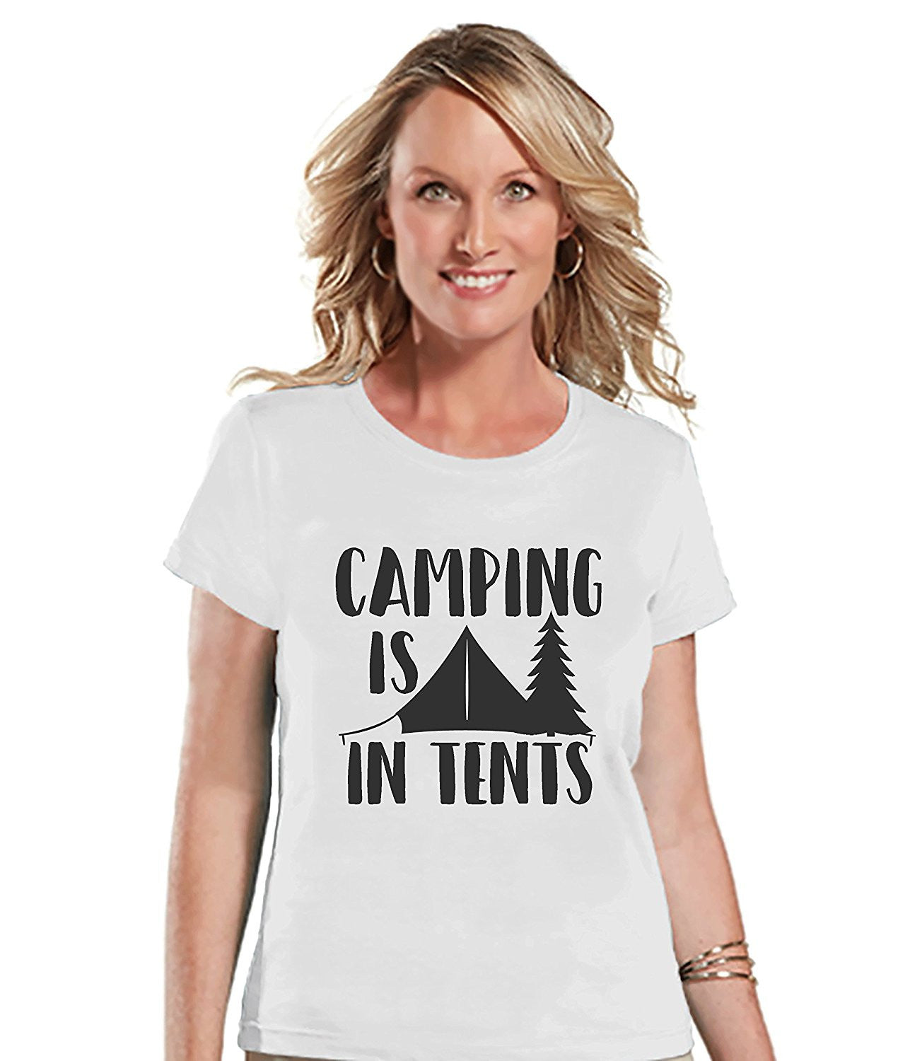 7 ate 9 Apparel Womens Camping Is In Tents Outdoors Raglan Tee