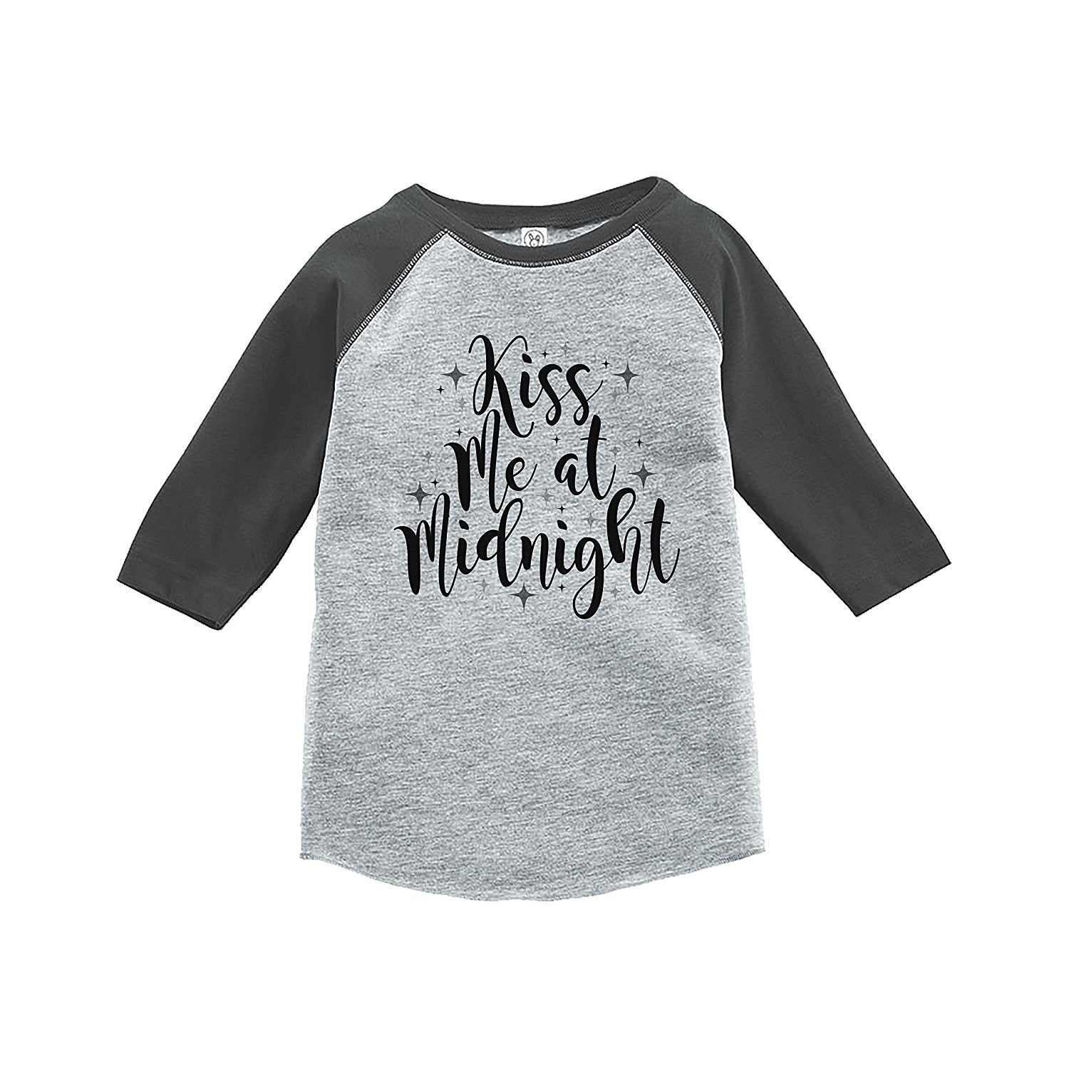 7 ate 9 Apparel Kids Kiss Me At Midnight New Year's Eve Grey