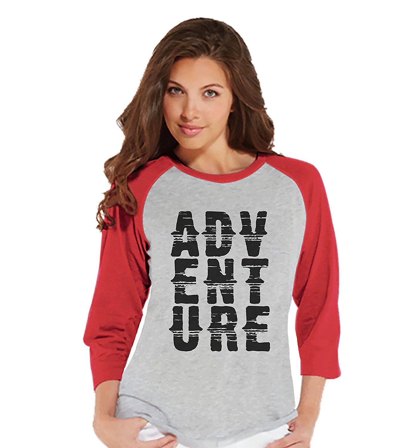 7 ate 9 Apparel Womens Adventure Outdoors Raglan Tee