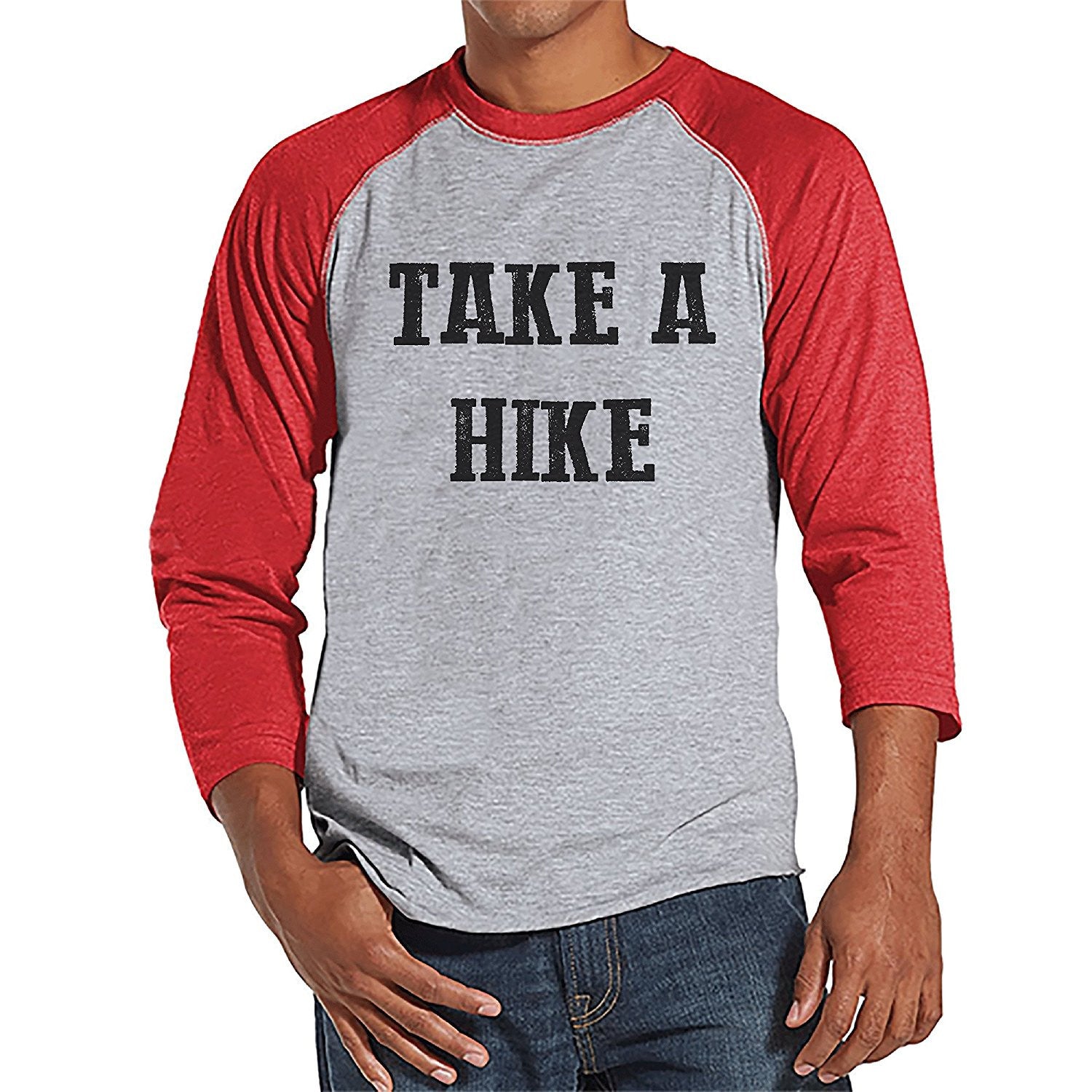 7 ate 9 Apparel Mens Take a Hike Outdoors Raglan Tee