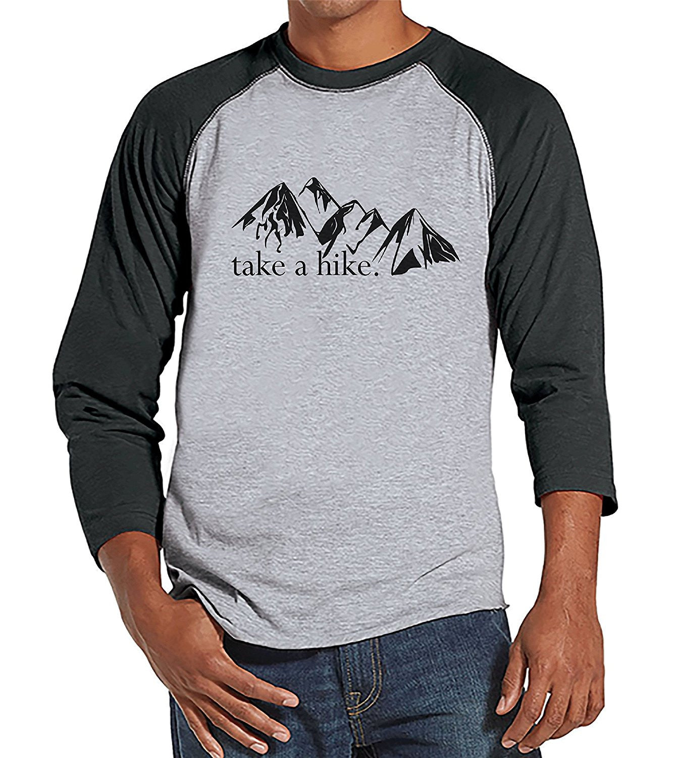 7 ate 9 Apparel Mens Take a Hike Outdoors Raglan Tee