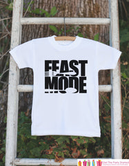 Feast Mode Outfit - Kids Thanksgiving Dinner Tshirt or Onepiece - Funny Kids Thanksgiving Outfit - Boy or Girl Thanksgiving Shirt - 7 ate 9 Apparel