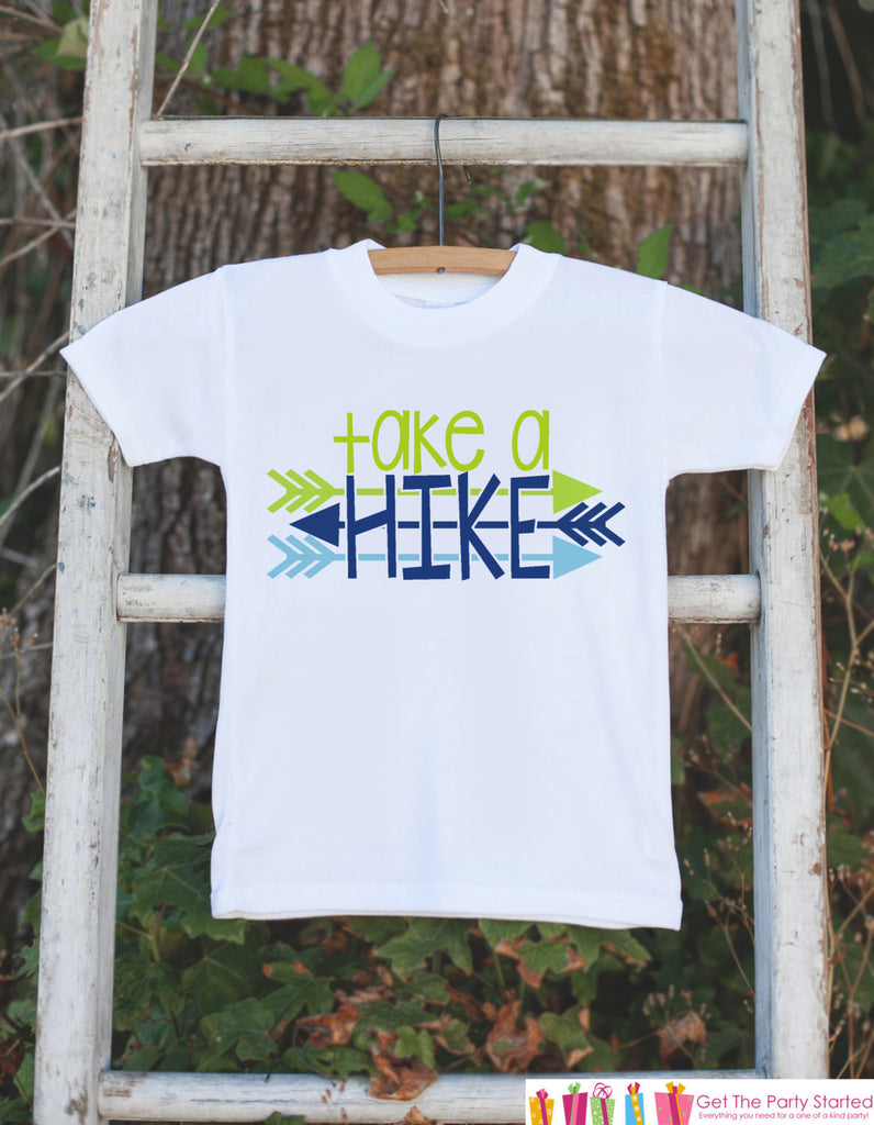 Boy's Take A Hike Outfit - White Shirt or Onepiece - Kids Hiking T