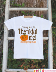 Kids Thankful For Me Thanksgiving Outfit - Thanksgiving Onepiece or Tshirt - Boy or Girls Thanksgiving Shirt - Pumpkin Fall Thankful For Me