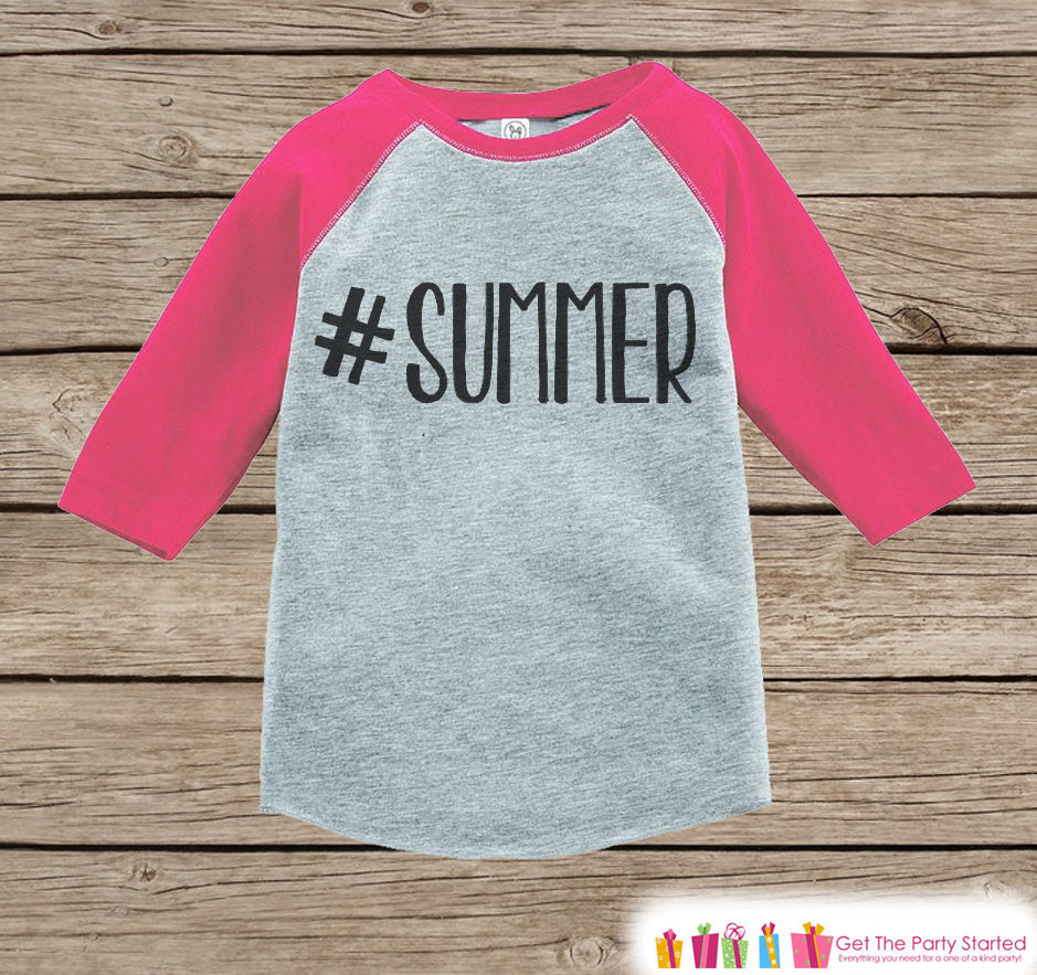 Hashtag Summer Onepiece or Raglan - Fun Summer Outfit For Kids - Pink – 7  ate 9 Apparel