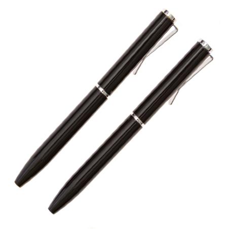 10 Pieces Small Pens Mini Pen Metal Thin Pens Fine Wallet Pocket Metal Pen  Miniature Gel Ink Pens for Signature Calligraphy Business (Black, Silver)