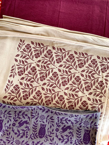 hand-printed scarf fabrics