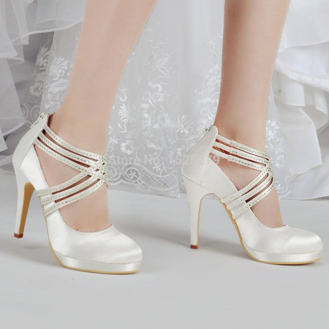 Silver high heel shoes - Davids Bridal shoes