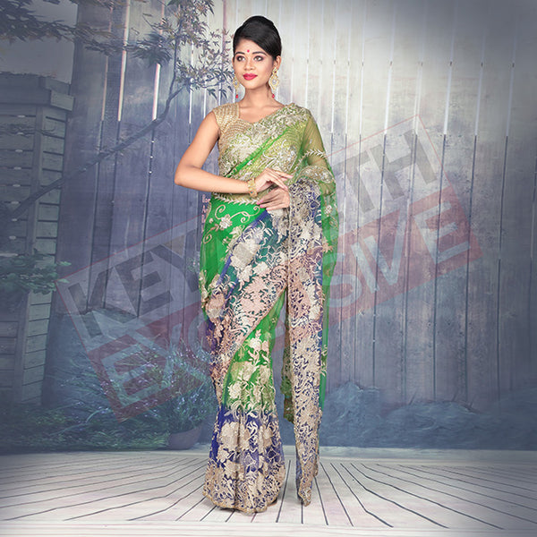 designer saree in net for party 