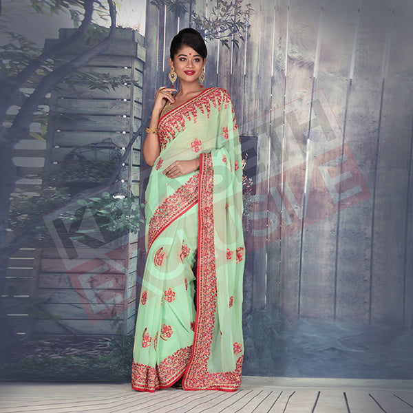 chiffon saree for new year party 