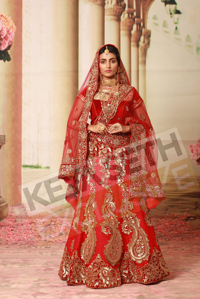 Rajasthani red bridal lehenga