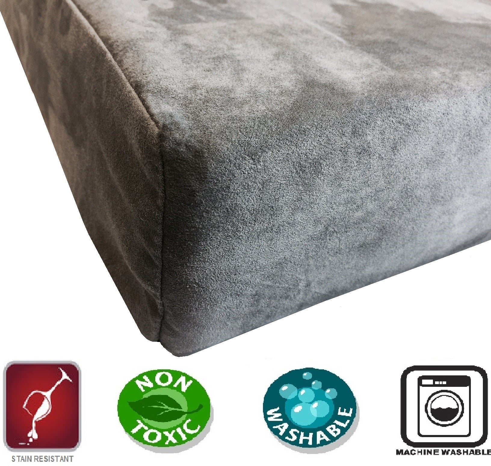 Suede memory foam dog bed