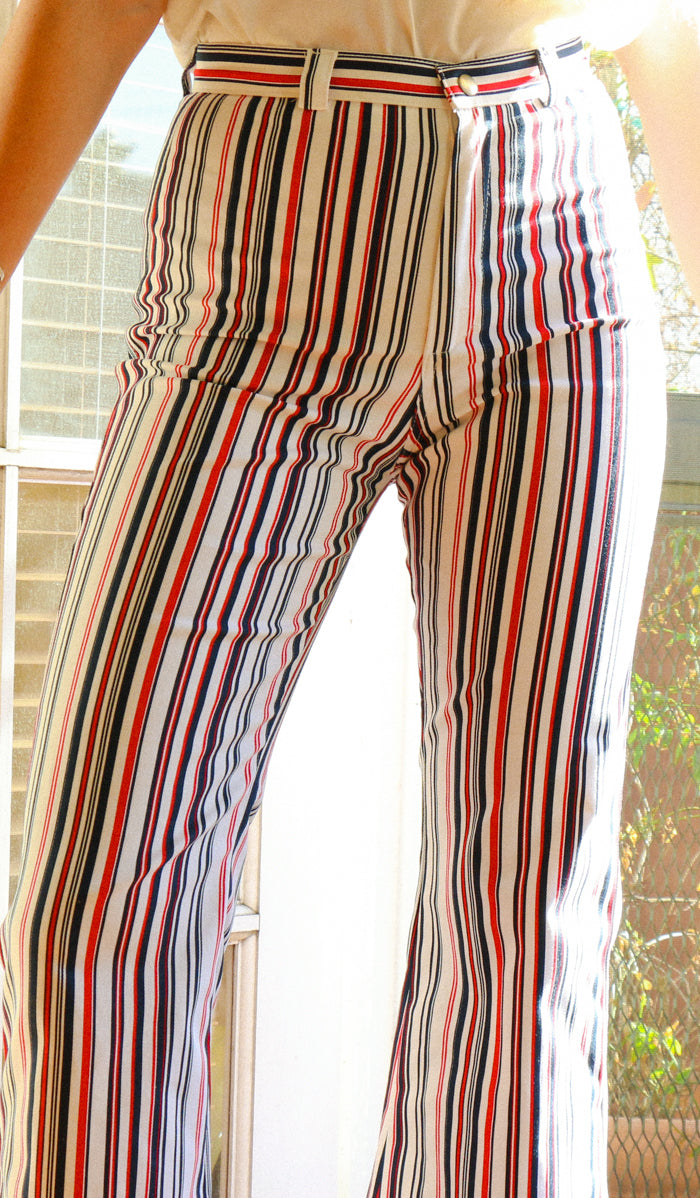 red white and blue striped pants