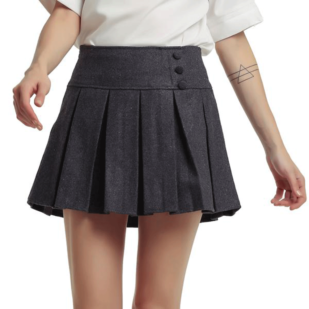 Chouyatou Women's Casual Plaid High Waist A-Line Pleated Skirt – CHOUYATOU