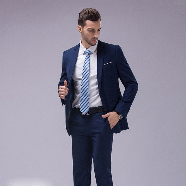 pant mp3 coat Notch Fit Business Color Men Suits Lapel Slim 2pcs 12