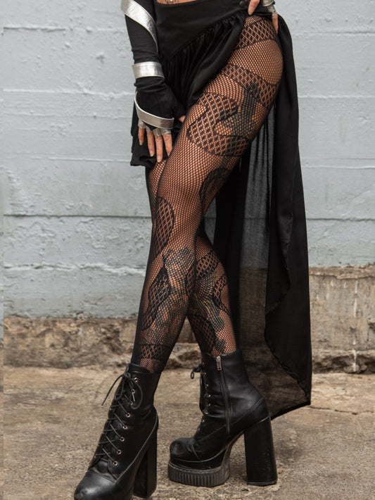 Snake Pattern Fishnet Tights … curated on LTK  Edgy outfits, Boho winter  outfits, Fishnet stockings outfit
