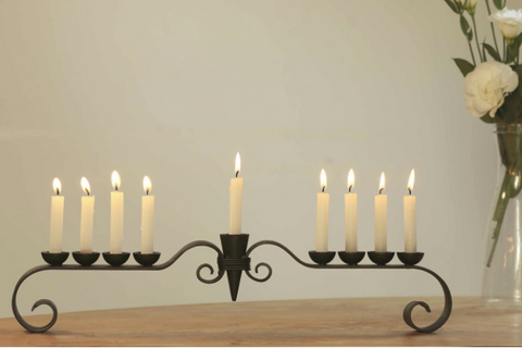 Wrought Iron Hanukkah Menorah