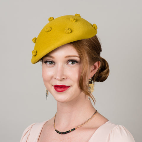 Mustard Yellow Beret Milli Starr Hat