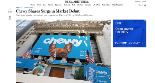 Ripley & Rue bandana featured in The Wall Street Journal - Chewy's Stock Surge - Ripley & Rue