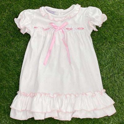 Matching Clara doll nightgown with blue ribbon - Fits American